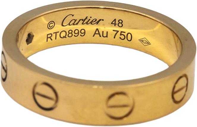 CARTIER 18k Gold Diamond Love Screw Motif 4mm Ring .02CT Size 48 $2640