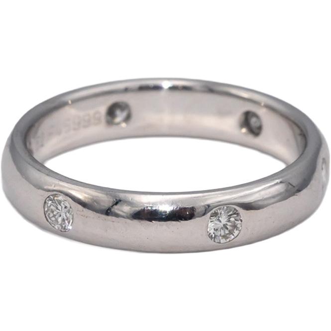 CARTIER 18k White Gold VS Round Diamond Stella Band Ring .25CT Size 6 Euro 52