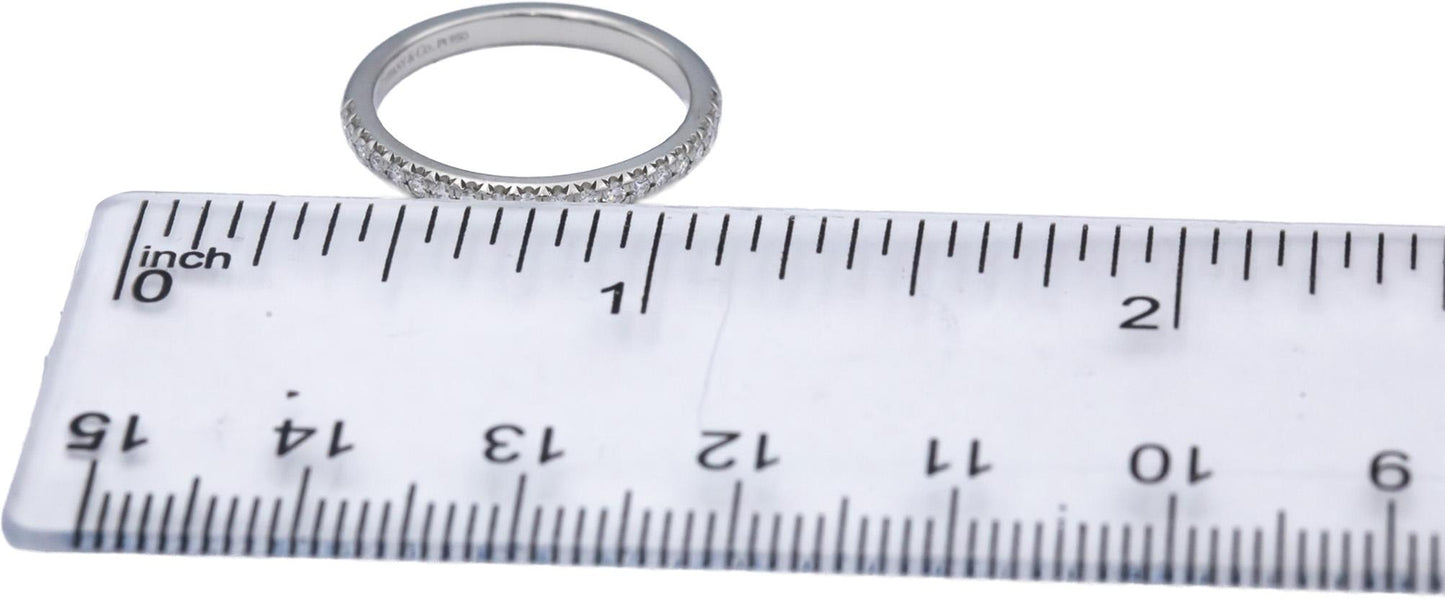TIFFANY & CO. Platinum Round VS Diamond Band Ring 0.20CT Size 5
