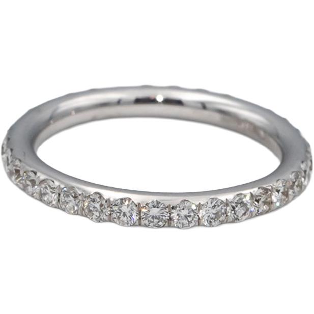 ODELIA 18k White Gold VS Round Diamond Eternity Band Ring 1.02CT Size 6.75