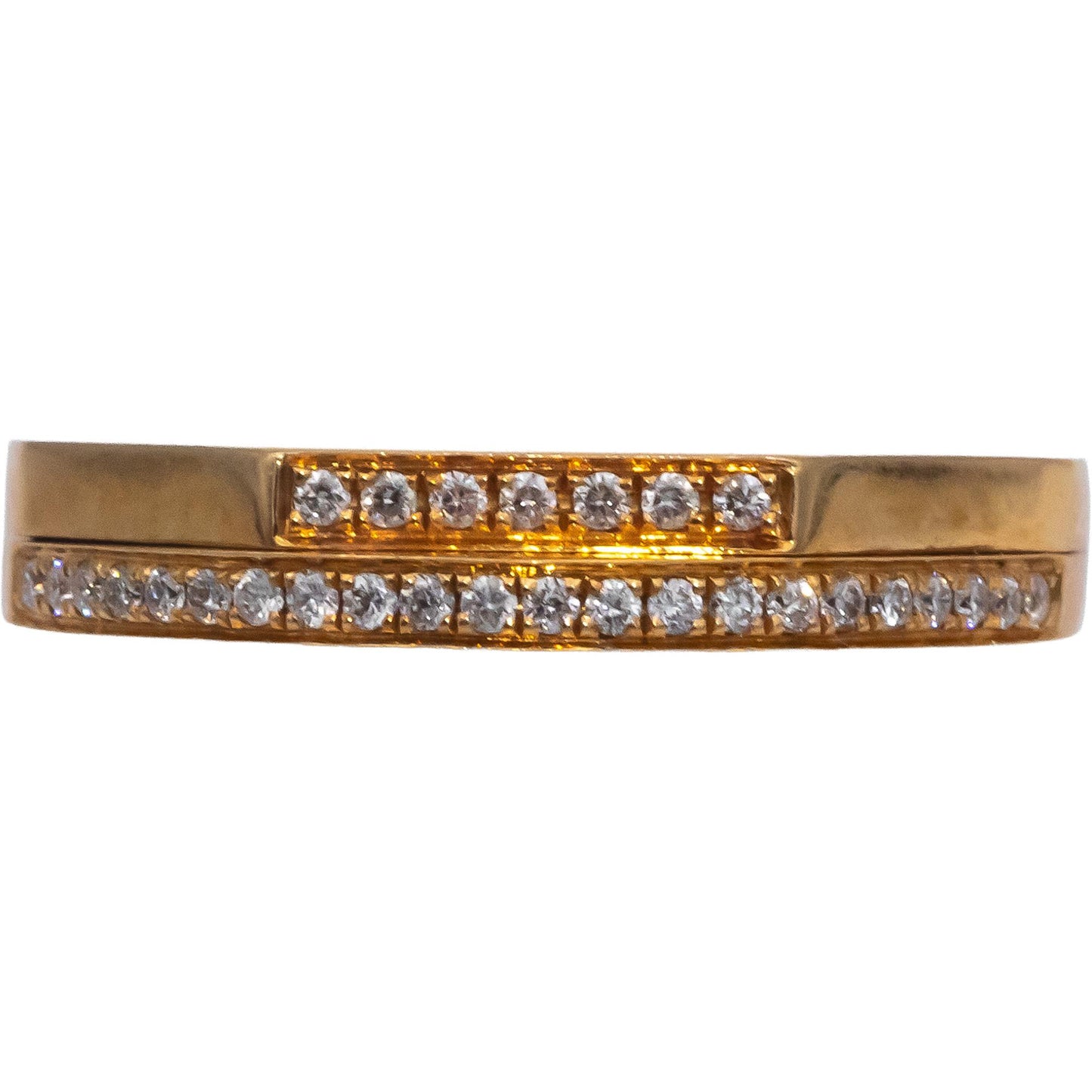 18k Yellow Gold 0.15CT VS Round Diamond Double Row Band Ring 0.15CT Size 7