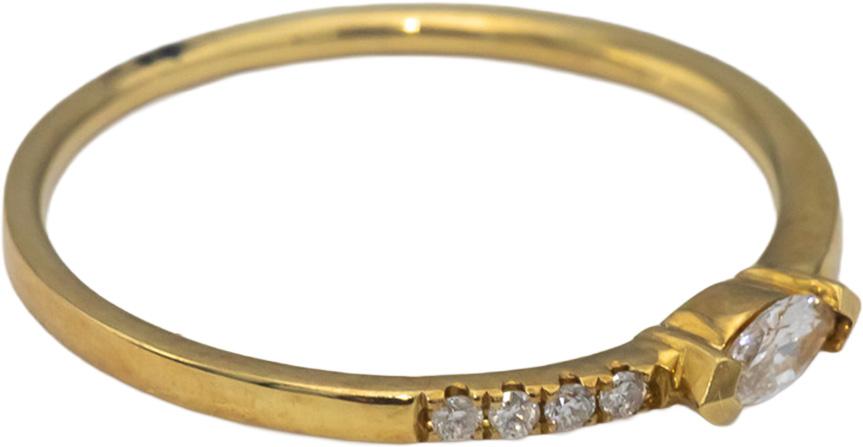 18k Yellow Gold VS Marquise & Round Diamond Band Ring 0.20CT Size 7.25
