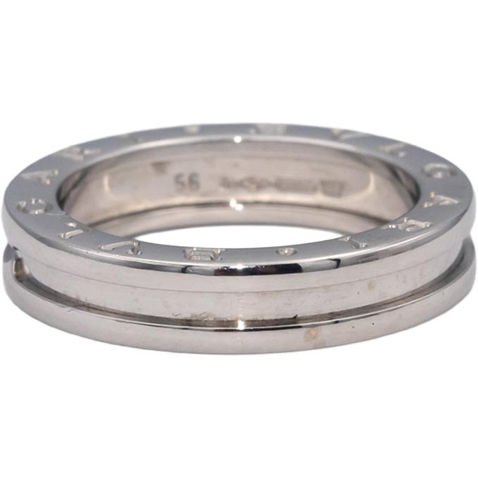 BVLGARI Designer 18k White Gold B.zero1 Band Ring Size 7.75 Euro Size 56