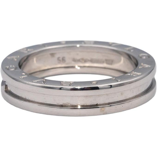 BVLGARI Designer 18k White Gold B.zero1 Band Ring Size 7.75 Euro Size 56
