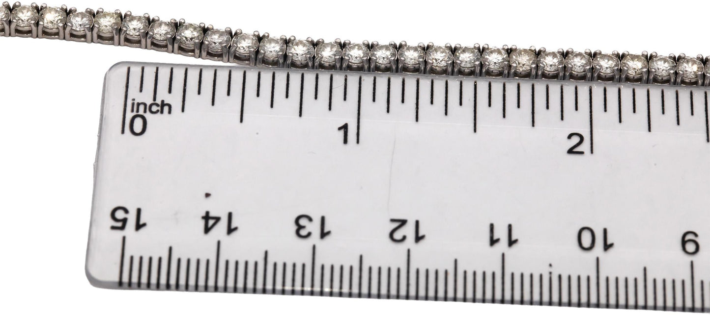 14k White Gold Lab-Grown Round Diamond Tennis Necklace 20.0CTW