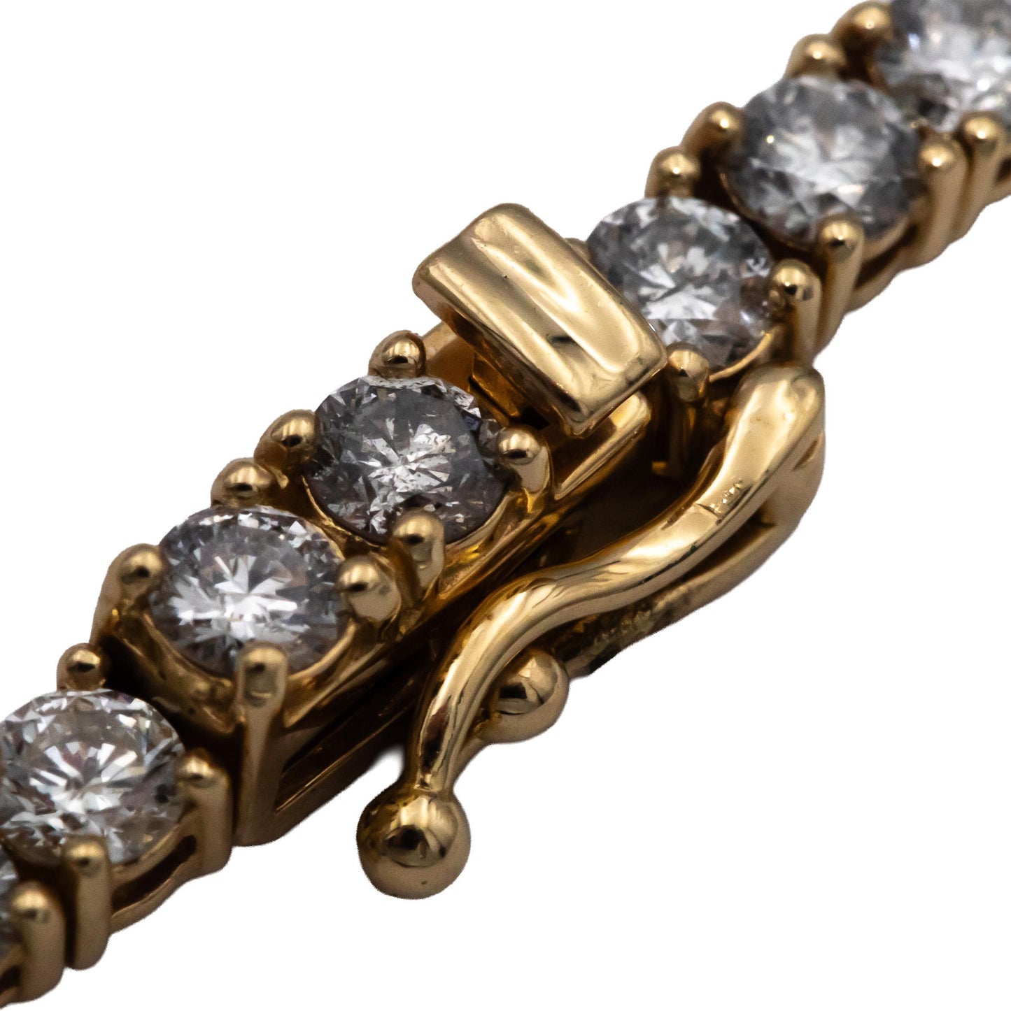 14k Yellow Gold Round Diamond Tennis Necklace 12.92CT