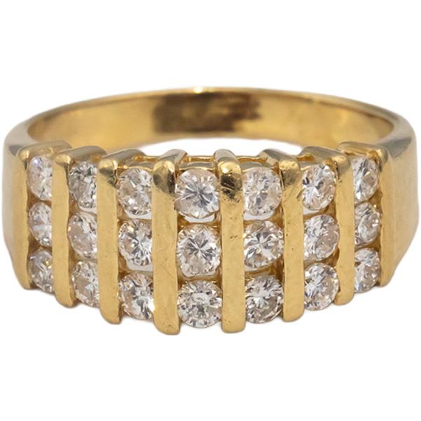14k Yellow Gold Round Channel Set Diamond Band Ring 0.75CT Size 7.5
