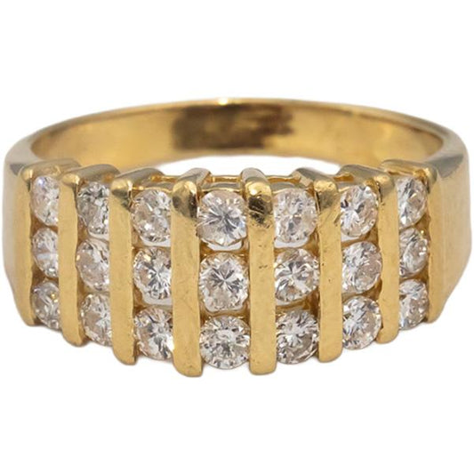 14k Yellow Gold Round Channel Set Diamond Band Ring 0.75CT Size 7.5