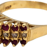 14k Yellow Gold Round Diamond and Ruby Cocktail Ring 0.35CTW Size 6.25
