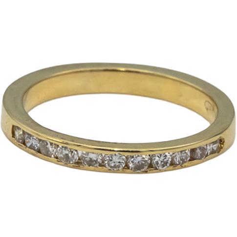 14k Yellow Gold VS Round Channel Set Diamond Band Ring 0.25CT Size 6