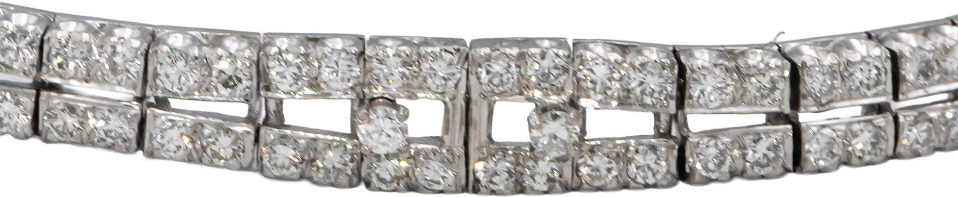 Vintage Antique Platinum VS Round Diamond Double Row Bracelet 3.50CT