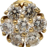 14k Yellow Gold Round Diamond Cluster Stud Screw Back Earrings 1.23CT