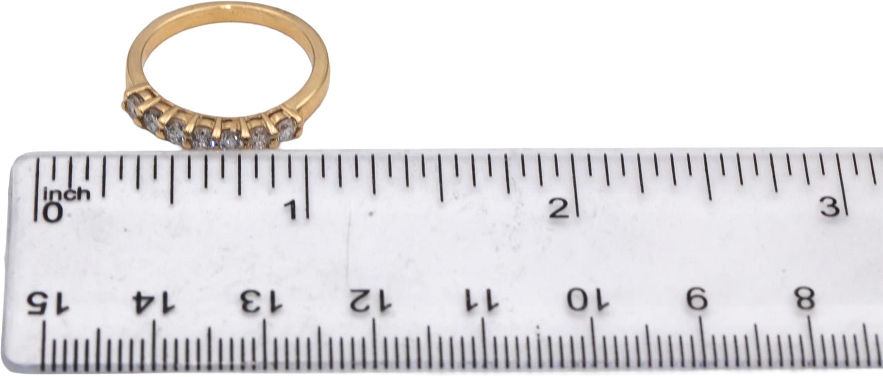 10k Yellow Gold Round Diamond Band Ring 0.51CT Size 6.25