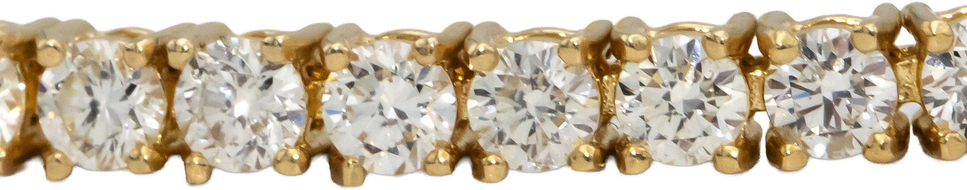 14k Yellow Gold Round Diamond Tennis Bracelet 4.39CT