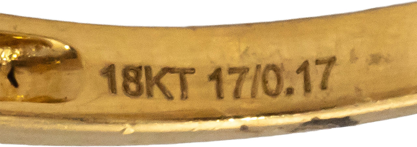 18k Yellow Gold VS Round Diamond Anniversary Band Ring 0.17CT Size 6