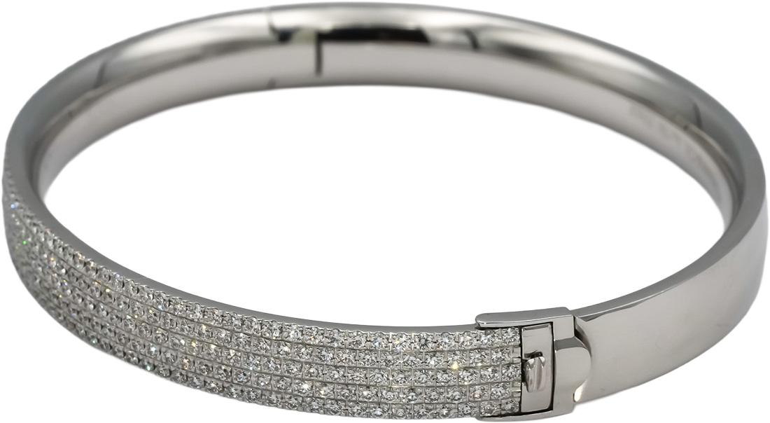 TIFFANY & CO. 18k White Gold VS Diamond Metro 5-Row Bangle Bracelet 3.0CT $37500
