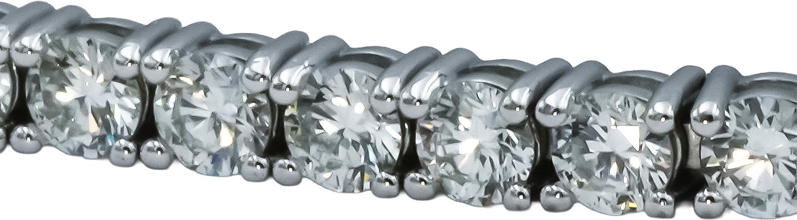 14k White Gold VS Round Diamond Tennis Bracelet 4.95CT