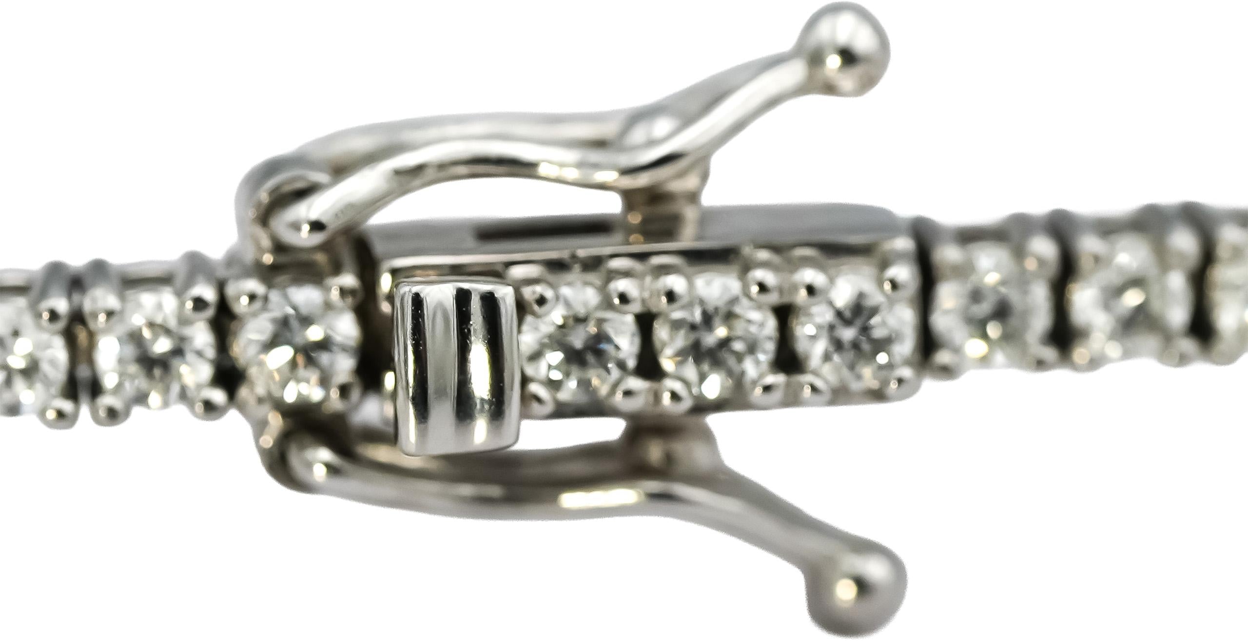 14k White Gold Round Diamond Tennis Bracelet 2.10CT