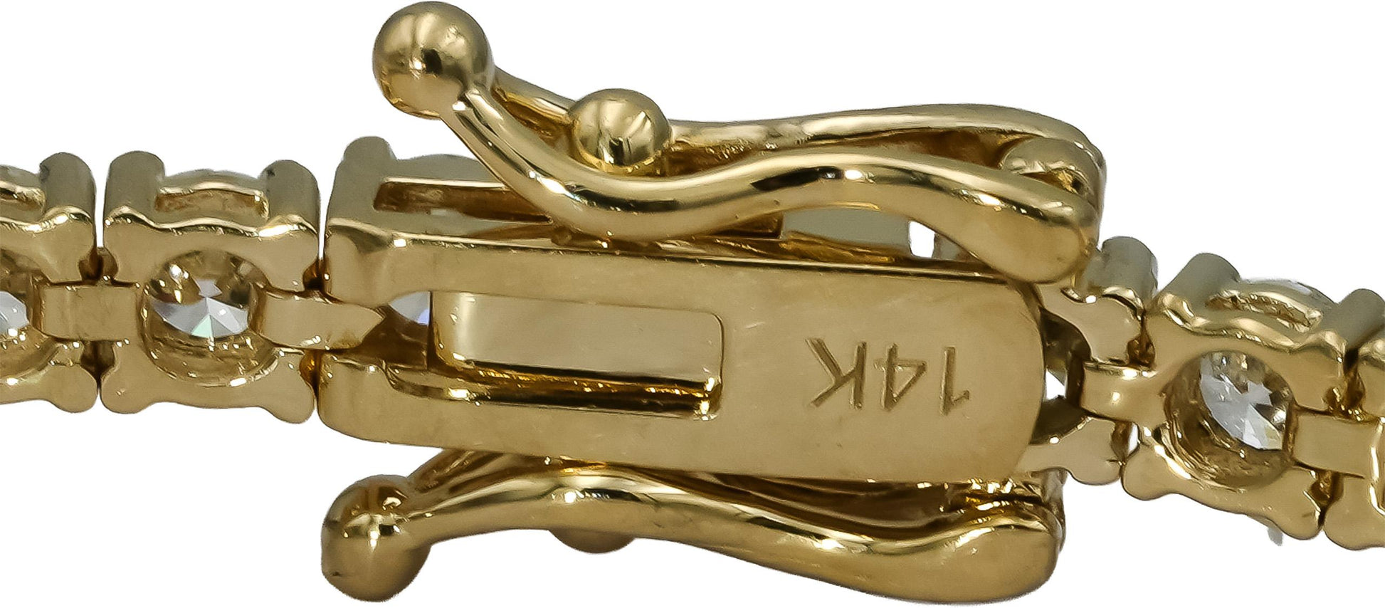14k Yellow Gold VS Round Diamond Tennis Bracelet 4.69CT