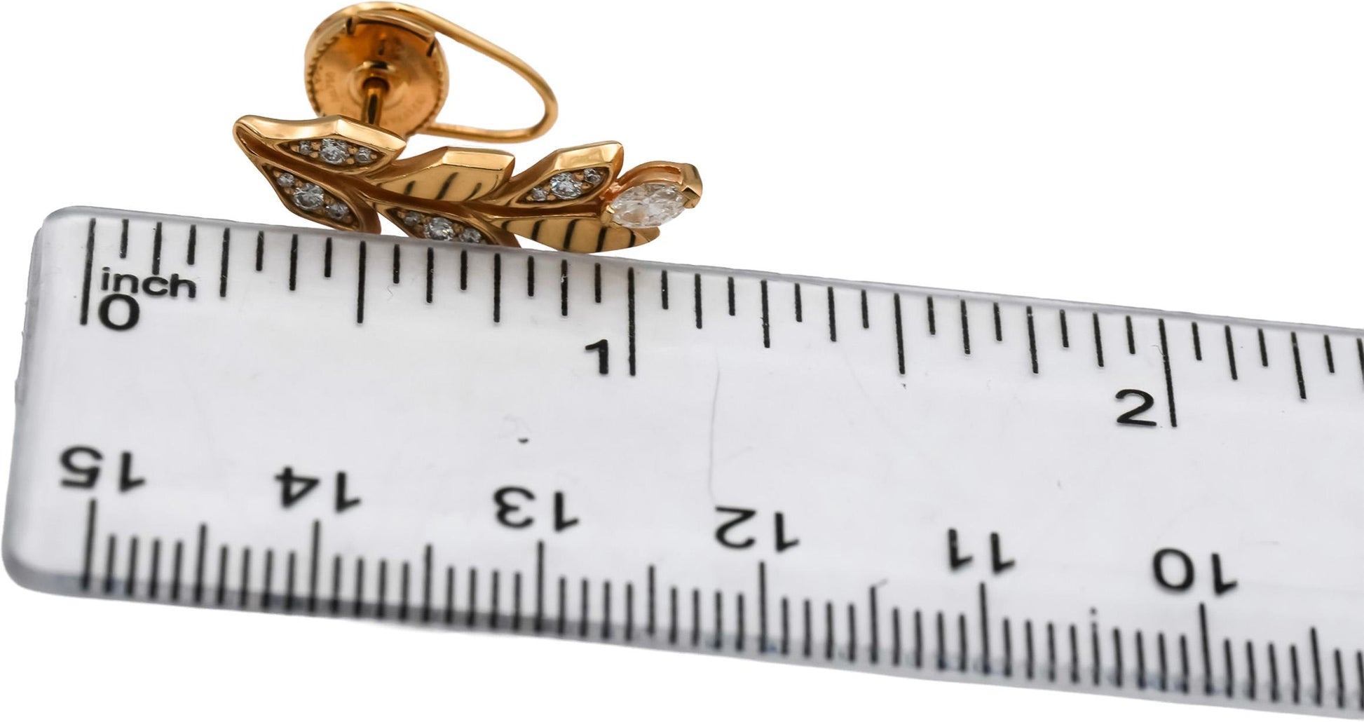 TIFFANY & CO. 18k Rose Gold Diamond Vine Climber Earrings .33CT 6400 Retail