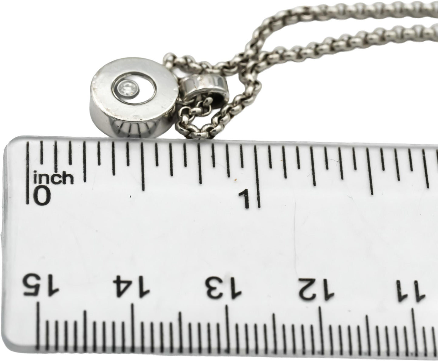CHOPARD 18k White Gold Happy Spirit Floating Diamond Pendant Necklace