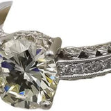 10k White Gold Round Diamond Engagement Ring 3.74CT w/ 3.26CT Center Size 6.75