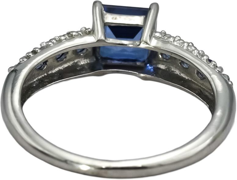10k White Gold Square and Round Tanzanite Band Ring 1.0CT Size 5.25