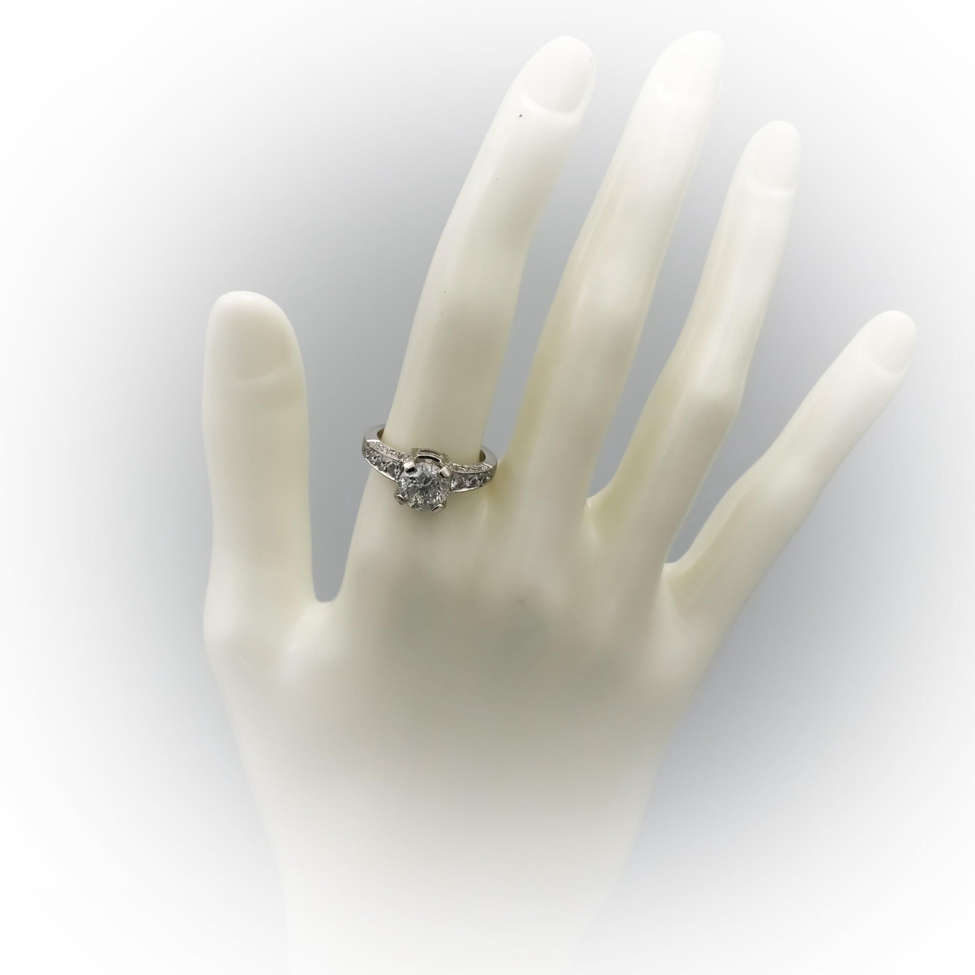 Platinum Round Diamond Engagement Ring 2.58CT w/ 2.08CT Center Size 6.5