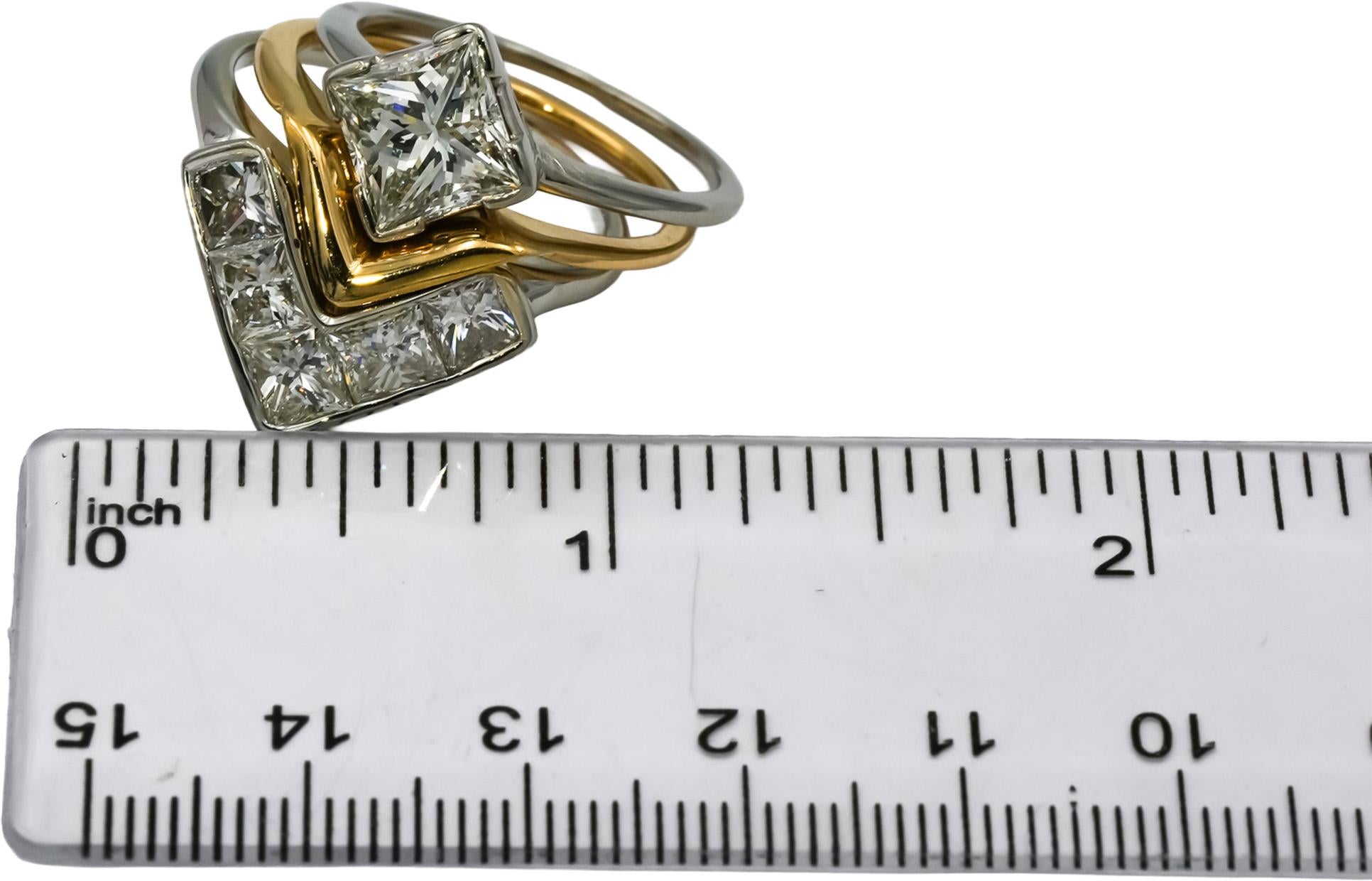 18k & 20k White Yellow Gold VS Diamond Bridal Band Engagement Ring Set 5.50CT