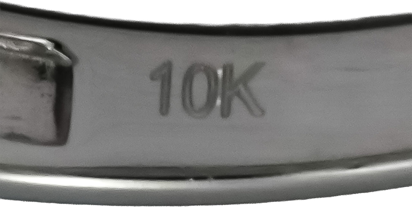 10k White Gold Round Channel Set Diamond Band Ring 0.15CT Size 7.25