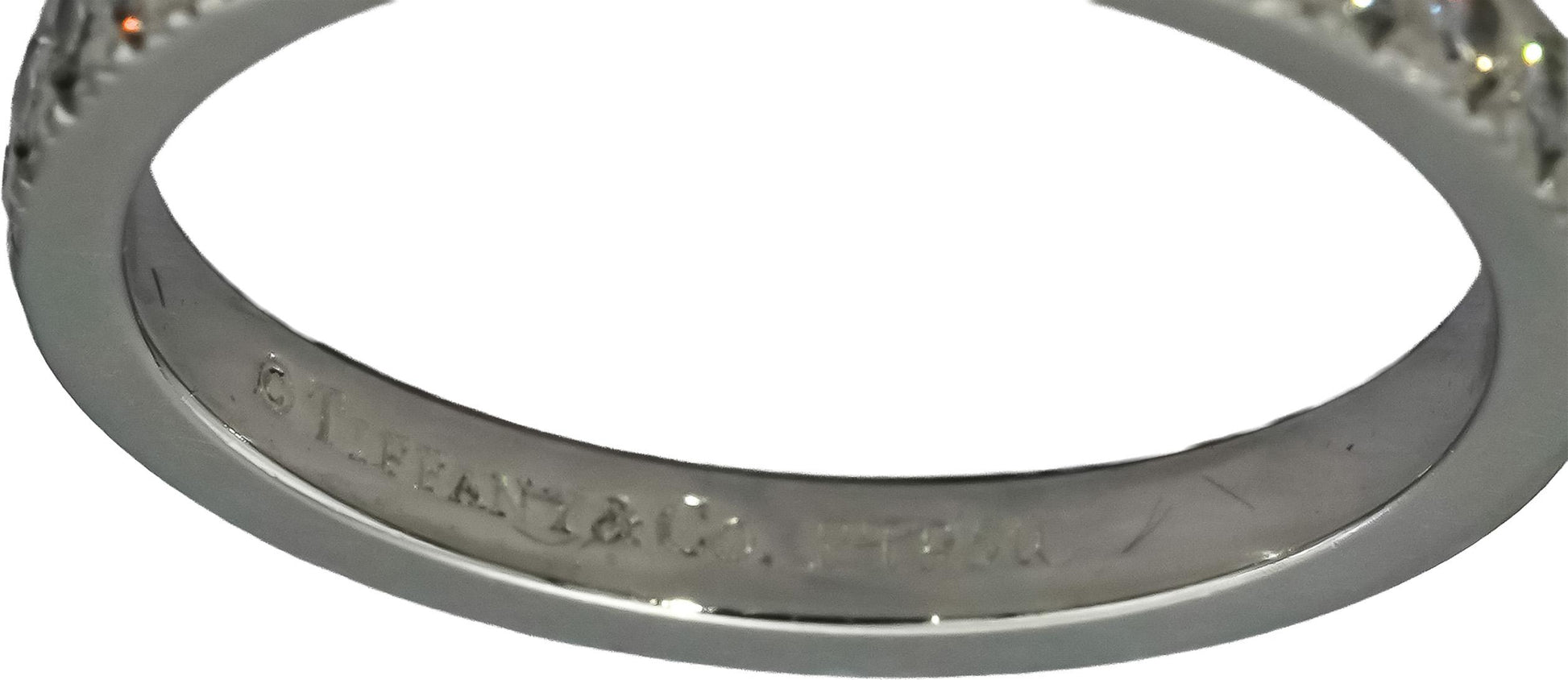 TIFFANY & CO. 950 Platinum VS Diamond Novo Band Ring 0.16CT Size 5.5 w/ Box