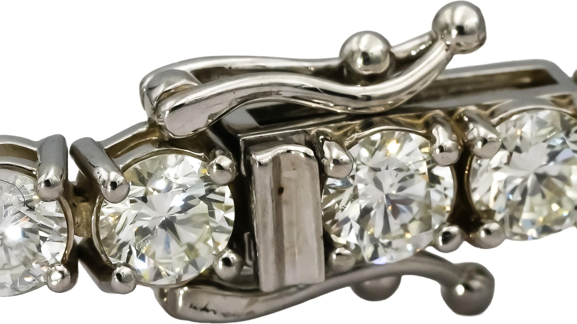 14k White Gold VS Round Diamond Tennis Bracelet 10.81CT