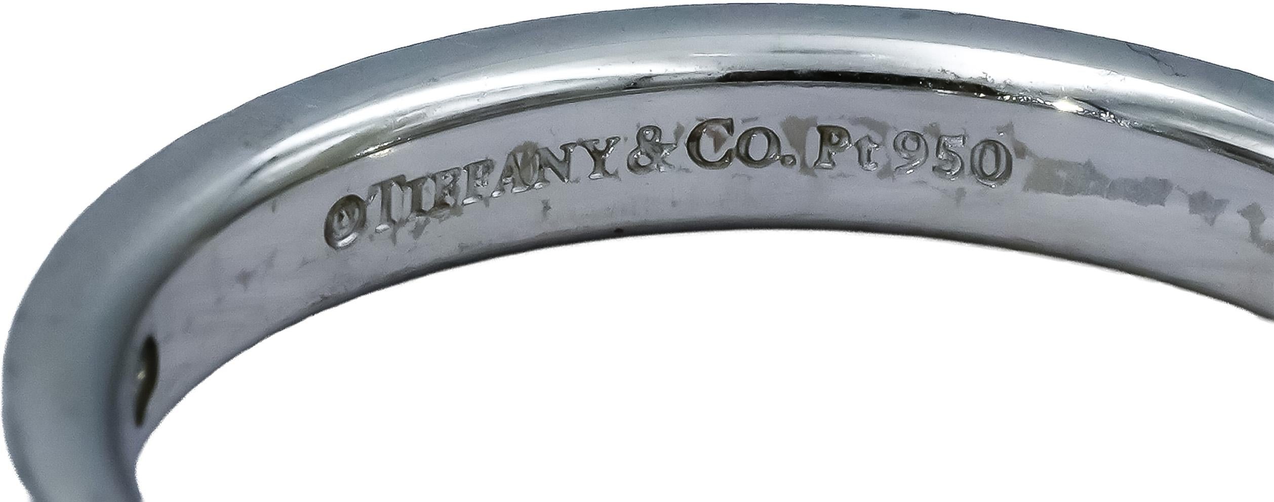 TIFFANY & CO. Platinum VS Round Diamond Band Ring 0.06CT Size 8.25