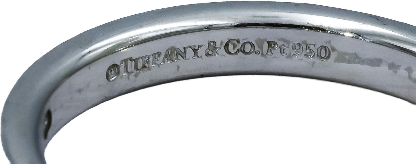 TIFFANY & CO. Platinum VS Round Diamond Band Ring 0.06CT Size 8.25