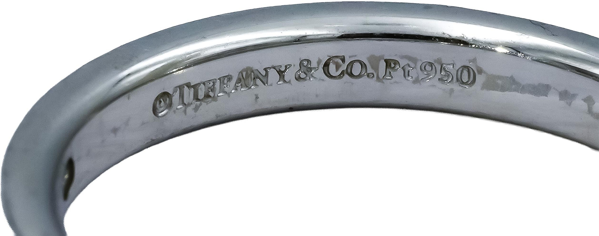 TIFFANY & CO. Platinum VS Round Diamond Band Ring 0.06CT Size 8.25