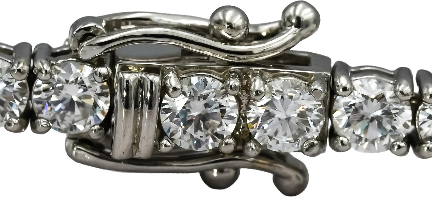14k White Gold Round VS Lab-Grown Diamond Tennis Bracelet 7.35CT
