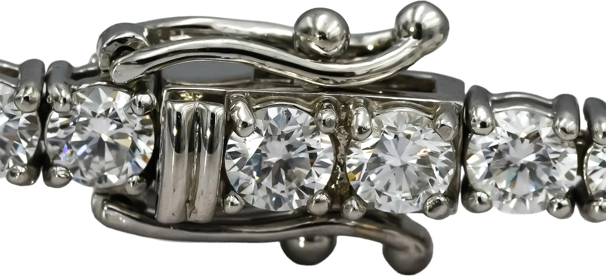 14k White Gold Round VS Lab-Grown Diamond Tennis Bracelet 7.35CT