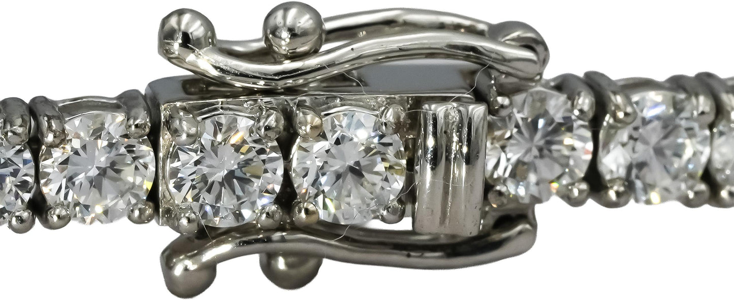 14k White Gold VS Round Lab-Grown Diamond Tennis Bracelet 6.72CT