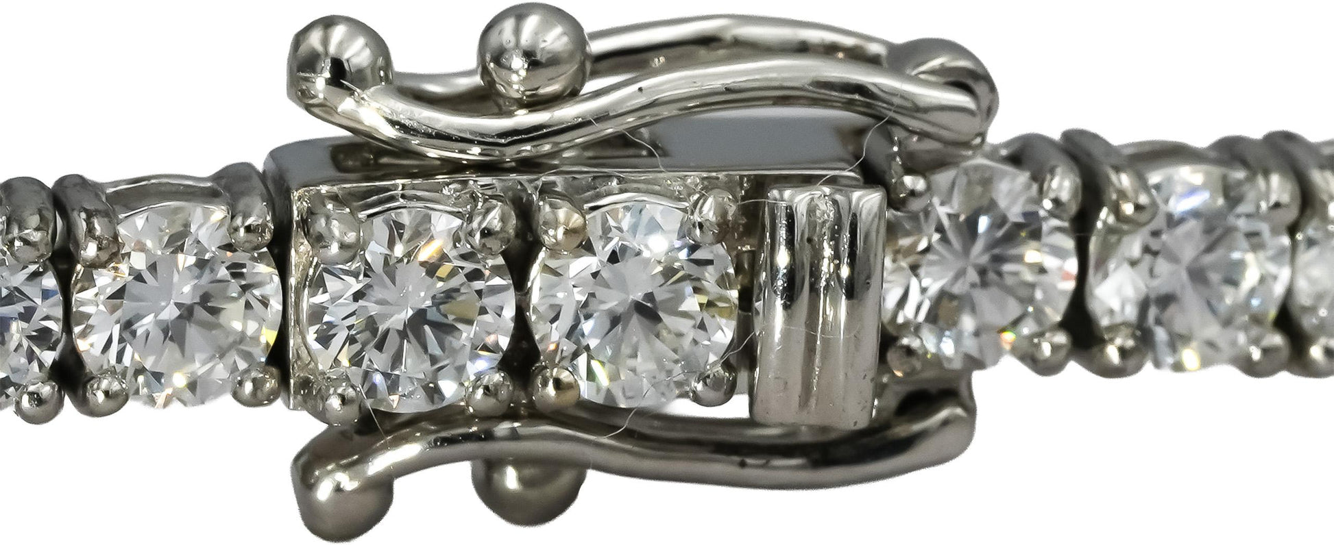 14k White Gold VS Round Lab-Grown Diamond Tennis Bracelet 6.72CT