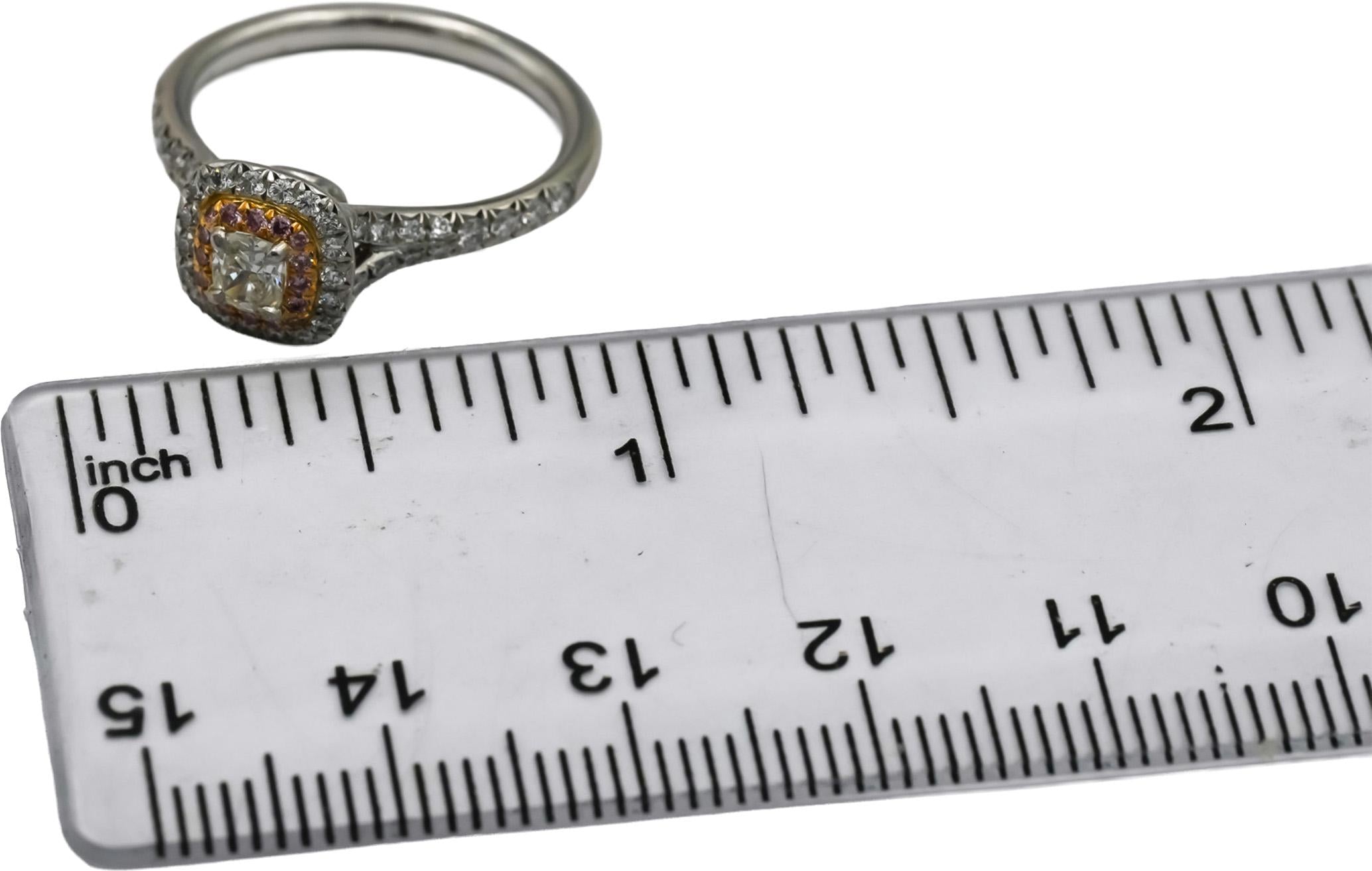 TIFFANY & CO. Platinum & 18k Gold Lucida Diamond Soleste Ring .63CT