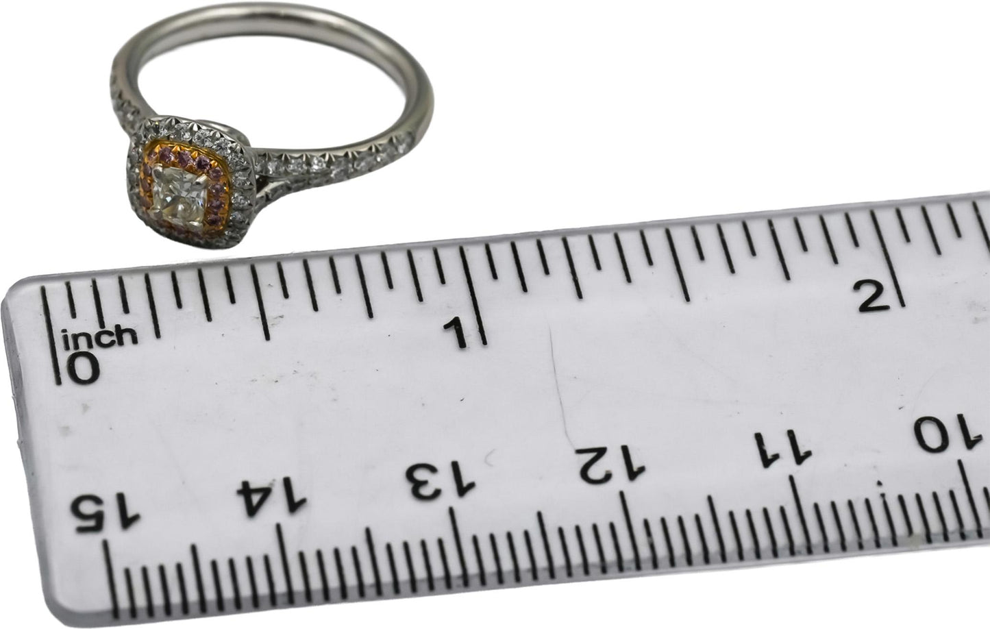 TIFFANY & CO. Platinum & 18k Gold Lucida Diamond Soleste Ring .63CT
