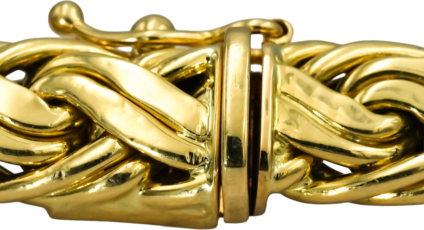 TIFFANY & CO. 18k Yellow Gold Byzantine Bracelet 9.5mm Wide