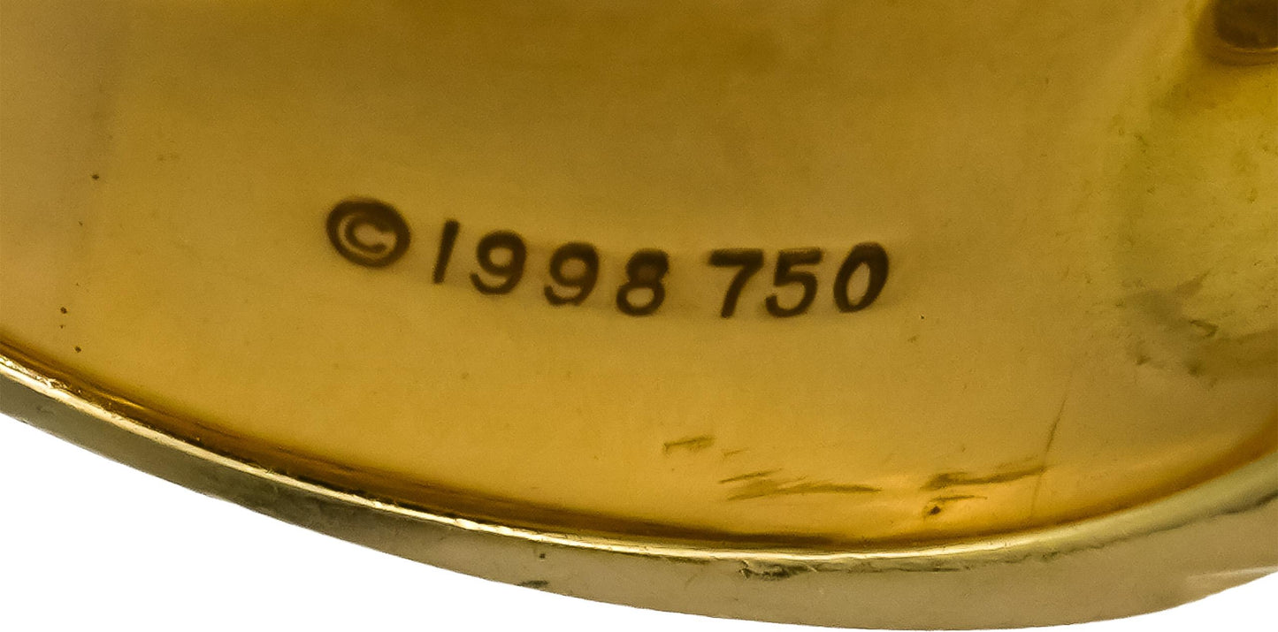 1998 TIFFANY & CO. 18k Yellow Gold Textured Fluted Dome Band Ring Size 5