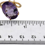 14k Yellow Gold Oval Cut Amethyst Solitaire Ring 15.0CT Size 5.75