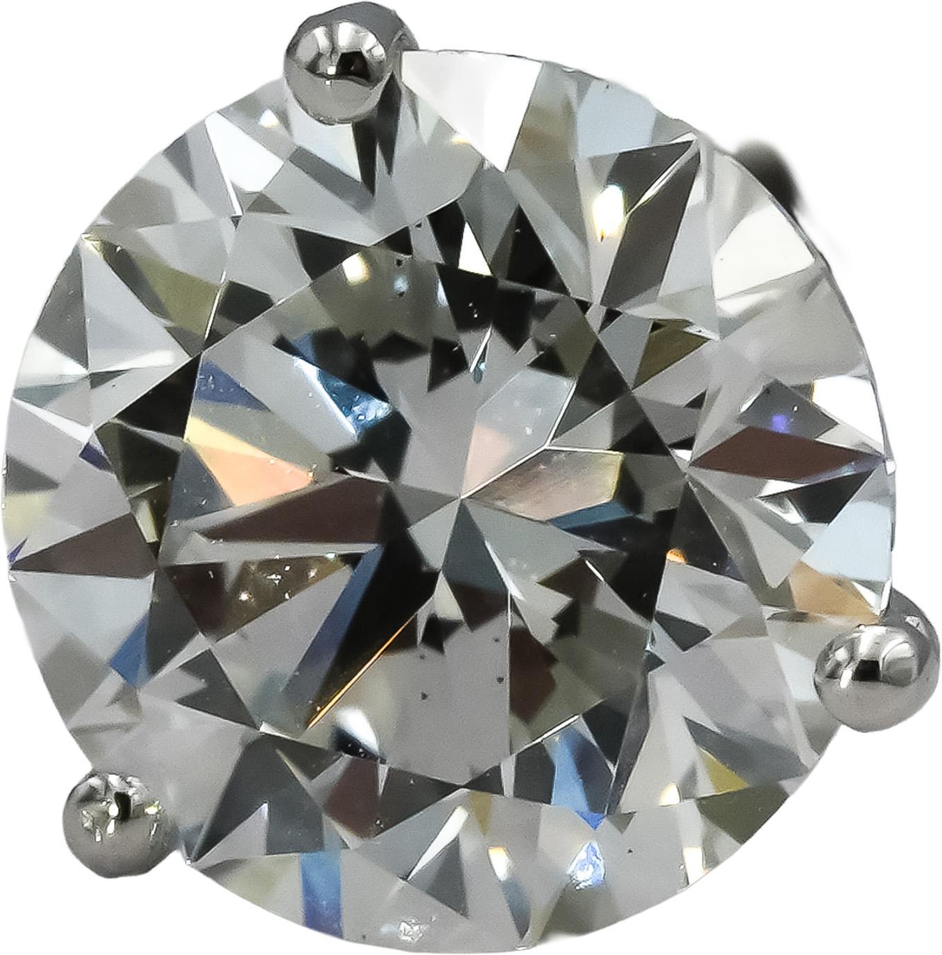 IGI Certified 14k White Gold VS2/E-F Lab-Grown Diamond Stud Earrings 4.0CT