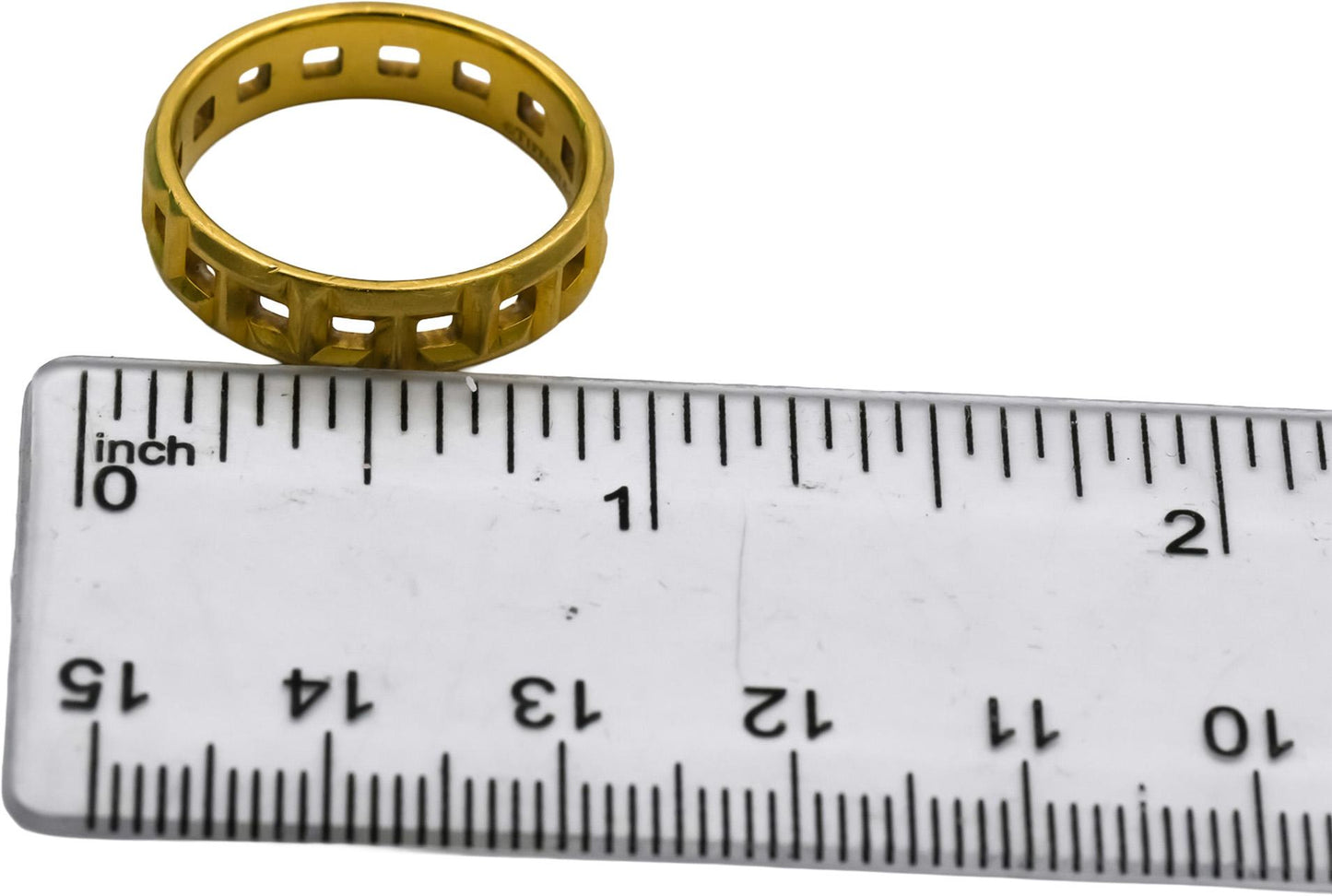 TIFFANY & CO. 18k Gold T True 5.5mm Wide Ring Size 8 w/ Box 2900.00 Retail