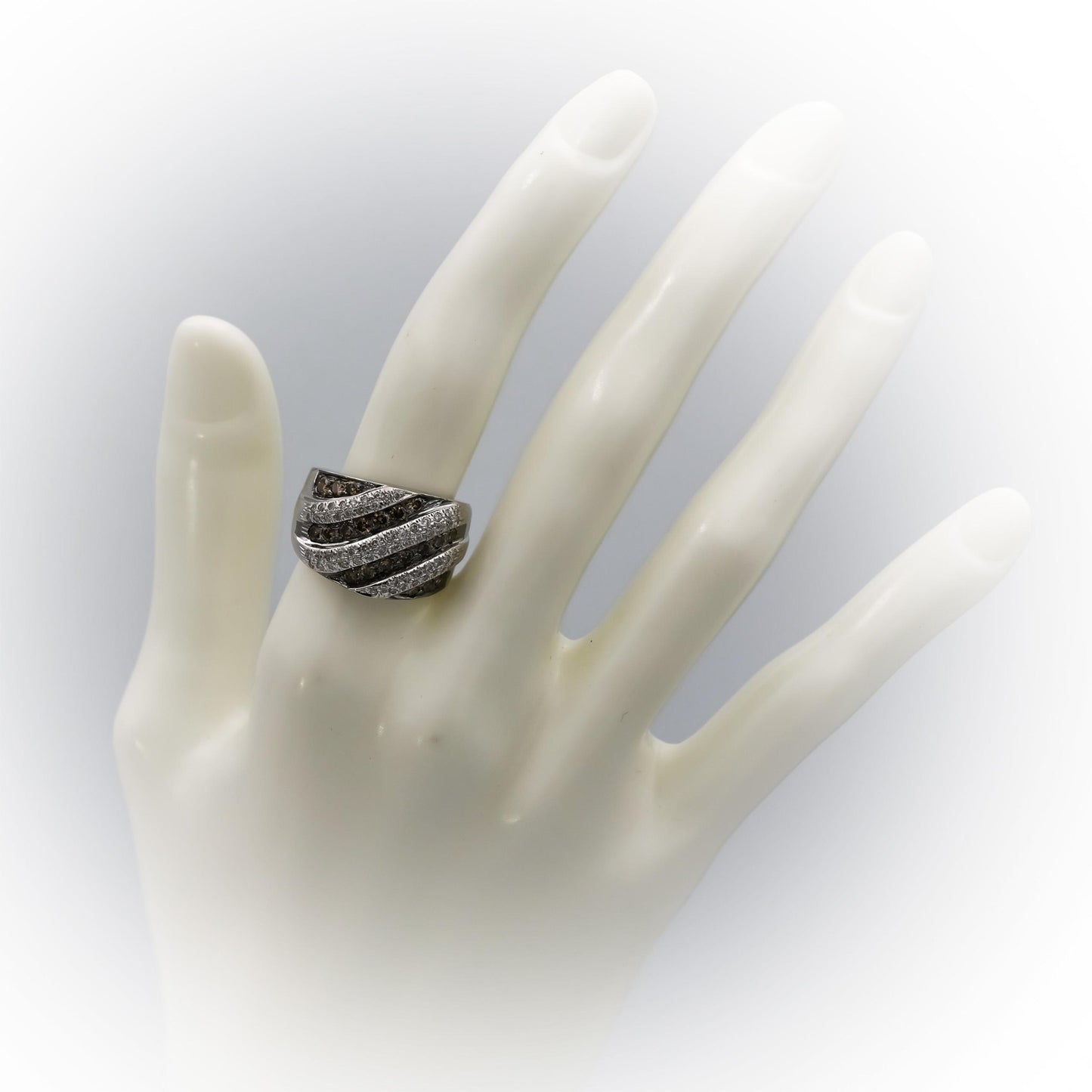 14k White Gold Round Diamond Band Ring 0.90CT Size 6