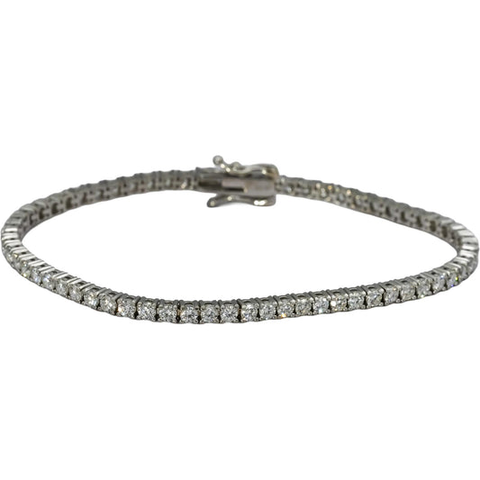 14k White Gold VS Round Diamond Tennis Bracelet 3.67CT 64 Pieces