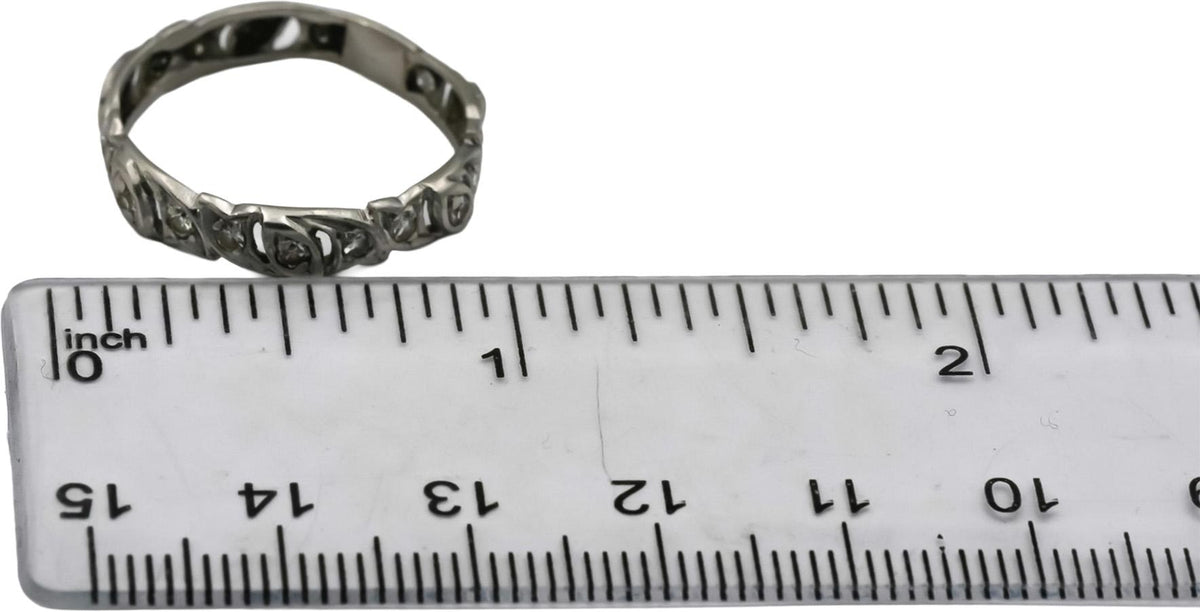 Vintage Art Deco Platinum VS Single Cut Diamond Band Ring 0.25CT Size 9.25