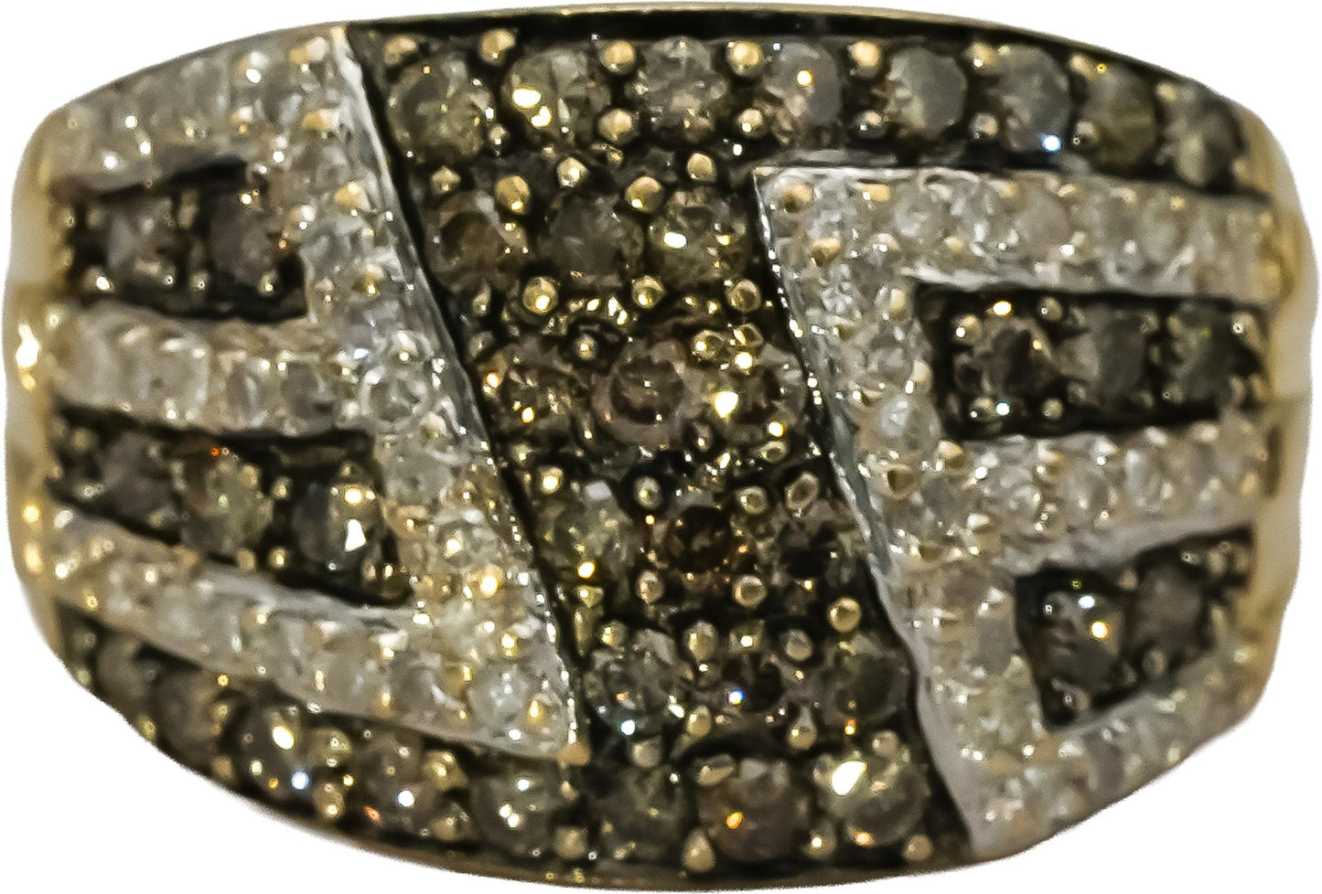 14k Yellow Gold Round Diamond Cluster Ring 0.75CT Size 6.25